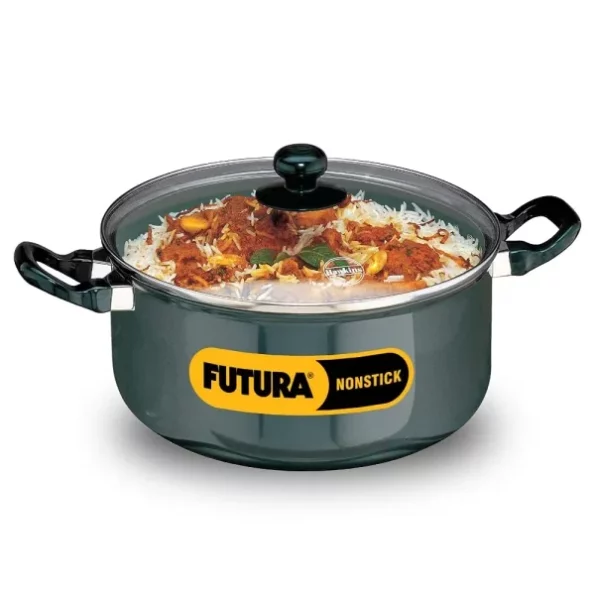 Hawkins Futura 5 Litre Cook n Serve Stewpot, Non Stick Pot with Glass Lid, Cooking Pot with Lid available on Herbkart