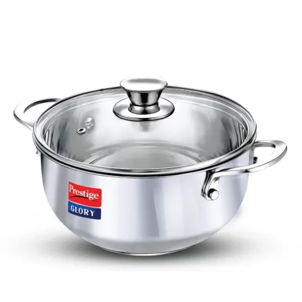 Prestige Glory Stainless Steel Cookware Kadai 22 Cm / 3.5 Liter with Glass Lid, Herbkart8t761yNywH9YIL.webp, Herbkart8t761yNywH9YIL