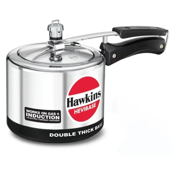 Hawkins Aluminium 3 Litre Hevibase Pressure Cooker,Induction Inner Lid Cooker, Silver available on Herbkart