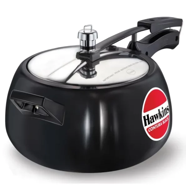 Hawkins Contura Black Pressure Cooker, 5 Litre, Black available on Herbkart