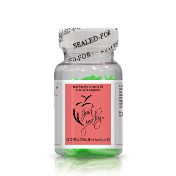 Just Peachy Vitamin E & Aloe-Vera Soft-gel Facial Capsule (60 capsules) (Green), Herbkart8t761mFvDALt7L.webp, Herbkart8t761mFvDALt7L