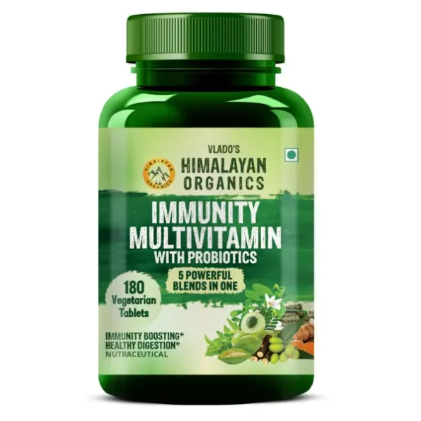 Vlado's Himalayan Organics Immunity Multivitamin With Probiotics, 180 Veg Tablets, HO_Immunity_MultivitaminProbiotics-1.webp, HO Immunity MultivitaminProbiotics 1