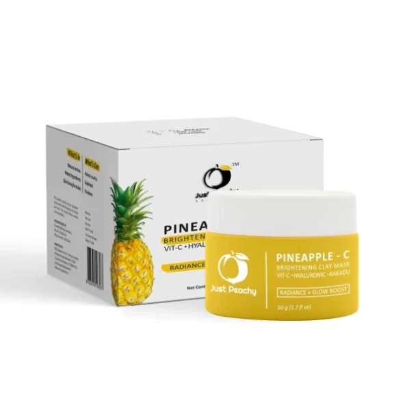 Just Peachy Pineapple - C Brightening Clay Mask With Vitamin C, Pineapple, Hyalururonic Acid And Kakadu Plum 50G available on Herbkart