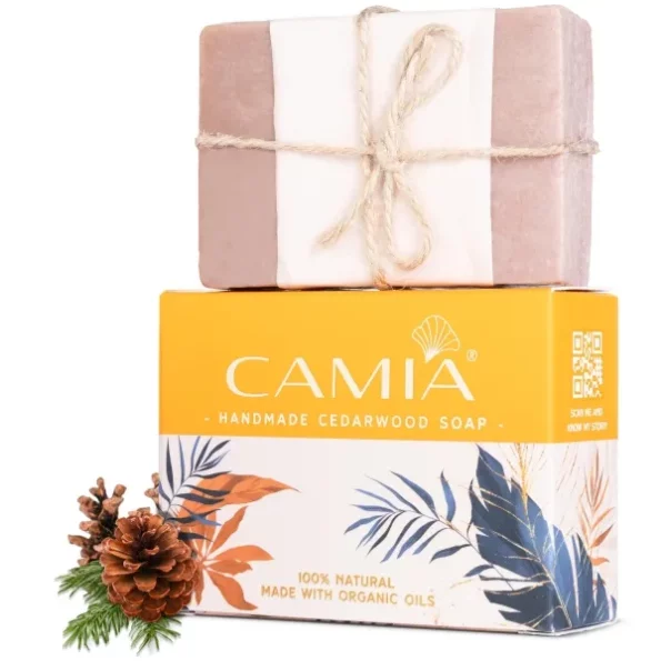 CAMIA - 100% Organic Handmade Cedarwood Soap For Bath, 125gm available on Herbkart