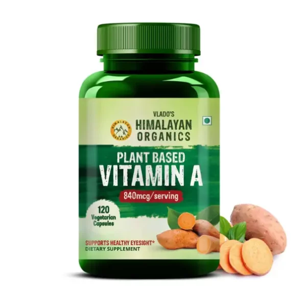 Vlado's Himalayan Organics Plant-Based Vitamin A Supplement Supports Healthy Eye Sight, Natural Anti-Oxidant (120 Capsules), HO-PBVitaminA-120Caps-1.webp, HO PBVitaminA 120Caps 1