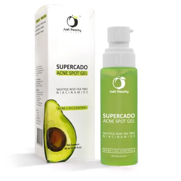 Just Peachy SUPERCADO Acne Spot Gel With 2% Salicylic Acid, Niacinamide, Avocado and Tea Tree 60 ml available on Herbkart