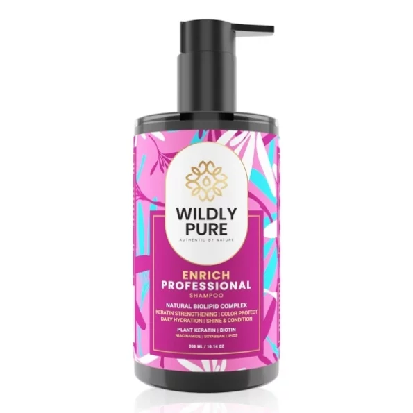 WILDLY PURE Professional Keratin Colour Protect Shampoo 300ml (Enrich) available on Herbkart