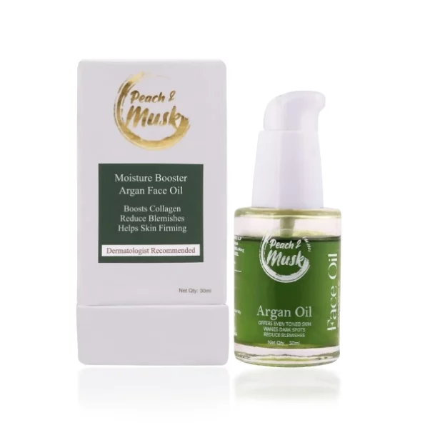 Peach and Musk Moisture Booster Argan Face Oil 30ml available on Herbkart