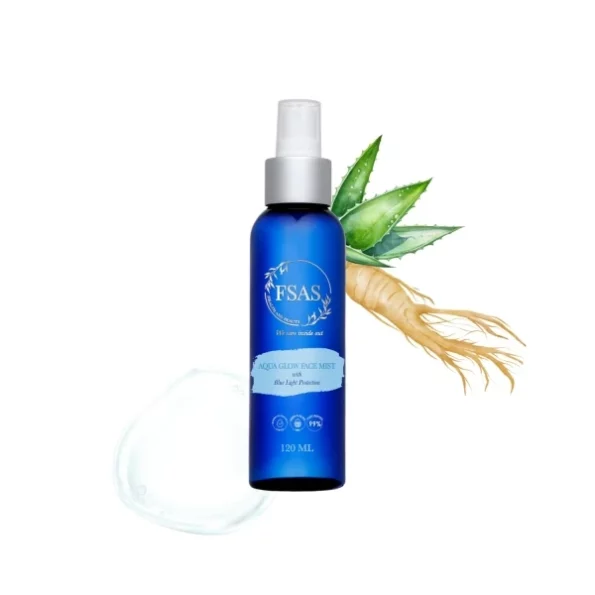 FSAS Health and Beauty 99% Plant Derived Aqua Glow Face Mist with Blue Light Protection - 120ML available on Herbkart