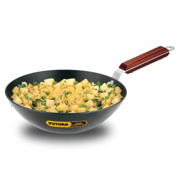 Hawkins Futura 2.5 Litre Deep Fry Pan, Long Handle Hard Anodised Kadai, Flat Bottom Kadhai, Black available on Herbkart