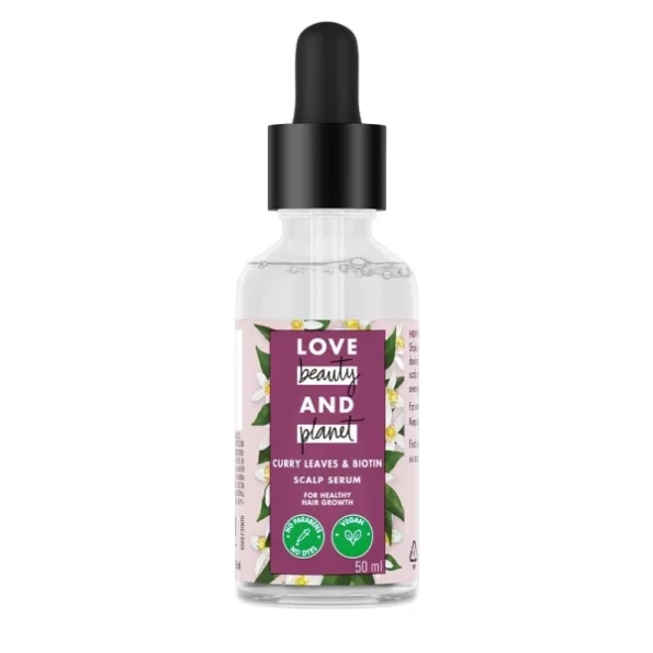 Love Beauty & Planet Curry Leaves & Vegan Biotin scalp serum, 50ml available on Herbkart