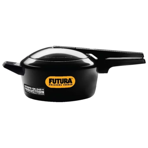 Hawkins Futura 4 Litre Pressure Cooker, Hard Anodised Inner Lid Pressure Cooker, Black available on Herbkart