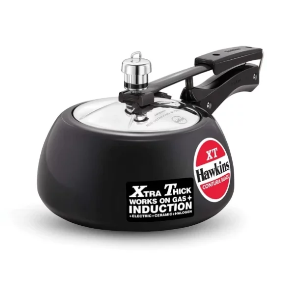 Hawkins 2 Litre Contura Black XT Pressure Cooker, Hard Anodised Inner Lid Cooker, Black available on Herbkart