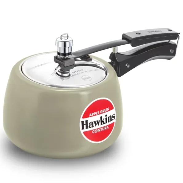 Hawkins 3 Litre Contura Pressure Cooker, Ceramic Coated Handi Inner Lid Cooker, Apple Green available on Herbkart