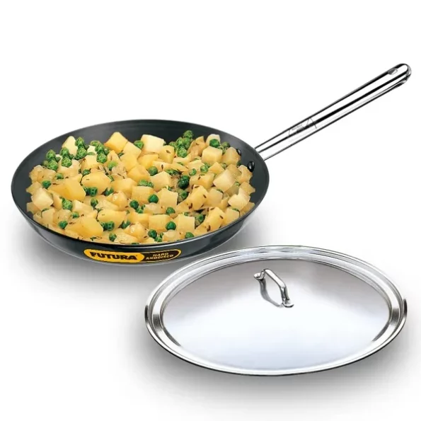 Hawkins Futura 29 cm Frying Pan, Hard Anodised Fry Pan, Black available on Herbkart