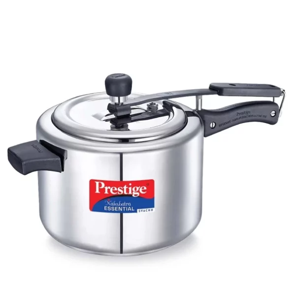 Prestige Nakshatra Essential Svachh Stainless Steel Pressure Cookers(5L, Silver, Tri-Ply Bottom, Inner Lid) available on Herbkart