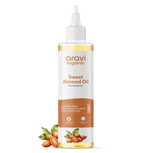 Aravi Organic 100% Pure Cold Pressed Almond Oil - 200 ml available on Herbkart