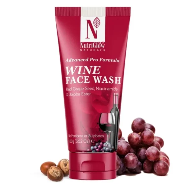 NutriGlow Natural's Advanced Pro Formula Wine Face Wash, 100gm available on Herbkart