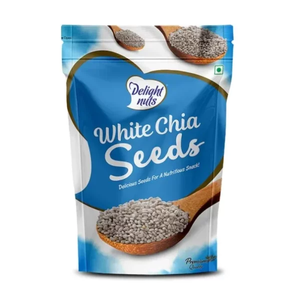 Delight Nuts White Chia Seeds 200G available on Herbkart