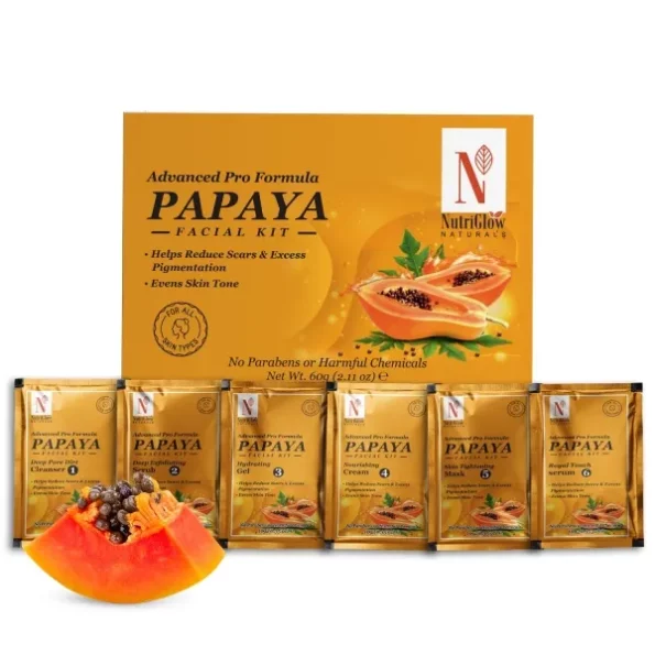 NutriGlow Natural's Advanced Pro Formula Papaya Facial Kit, 60gm available on Herbkart