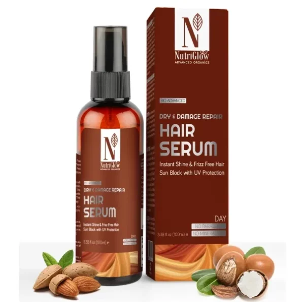 NutriGlow Advanced Organics Hair Repair Serum, 100 ml available on Herbkart