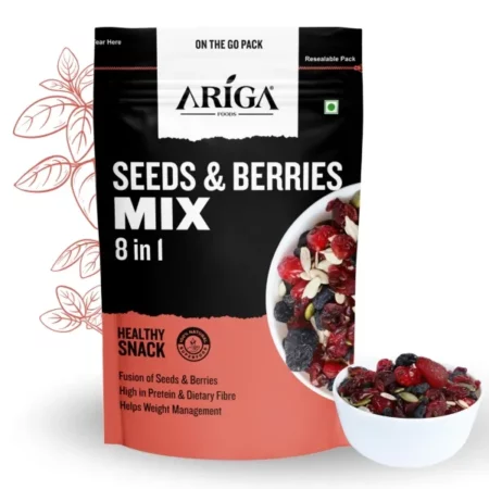Ariga Foods Roasted Seeds & Berries Mix Value Pack(200g) | Trail Mix Nutritious with Healthy Seeds & Dried Berries | Low in Calories, High in Nutrients | Morning Snack | Seeds for Eating | | Healthy Snack 8 in 1 | Vitamins & Minerals Rich | Healthy Diet Food