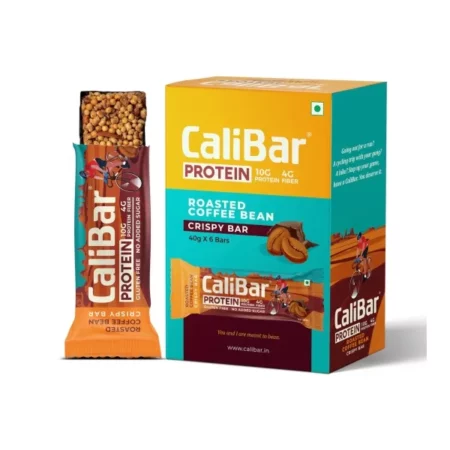 CaliBar 10Gm Protein Bar - Roasted Coffee Bean Crispy Bar With Real Coffee, No Added Sugar, Gluten-Free, 4G Fiber, No Preservatives, Delicious Taste & 100% Veg. (6 Bars)
