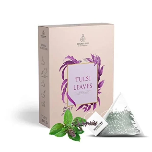 Nature's Park Organic Tulsi Leaves Herbal Infusion (Pyramid Infusion Bags 5) available on Herbkart