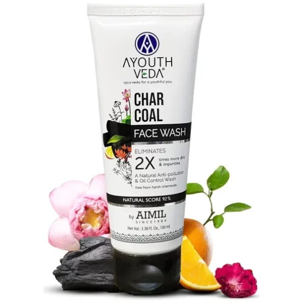 Ayouthveda Activated Charcoal Face Wash, 100ml available on Herbkart