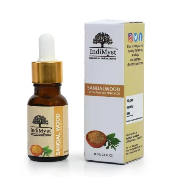 IndiMyst Sandalwood Essential Oils - 15 ml available on Herbkart