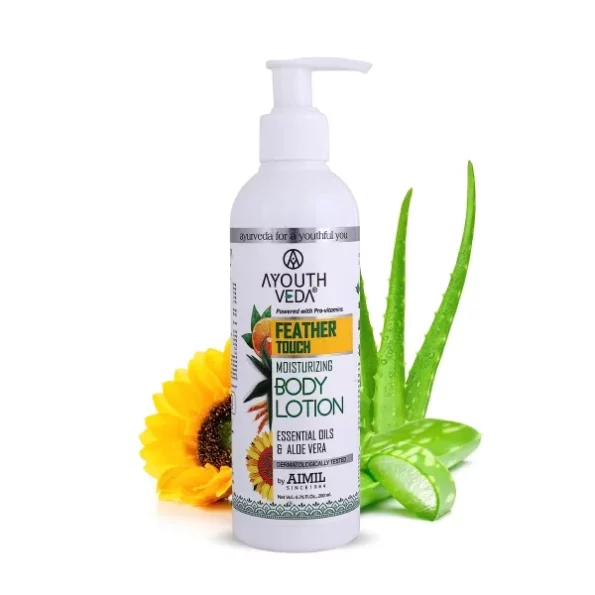 Ayouthveda Feather Touch Moisturizing Body Lotion, 200ml available on Herbkart