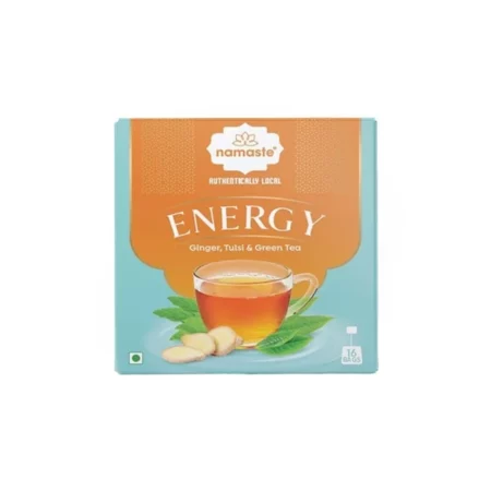 Namaste Chai Energy Herbal Green Tea | Natural Herbs Caffeine Free | 16 Sachets Dip Bag