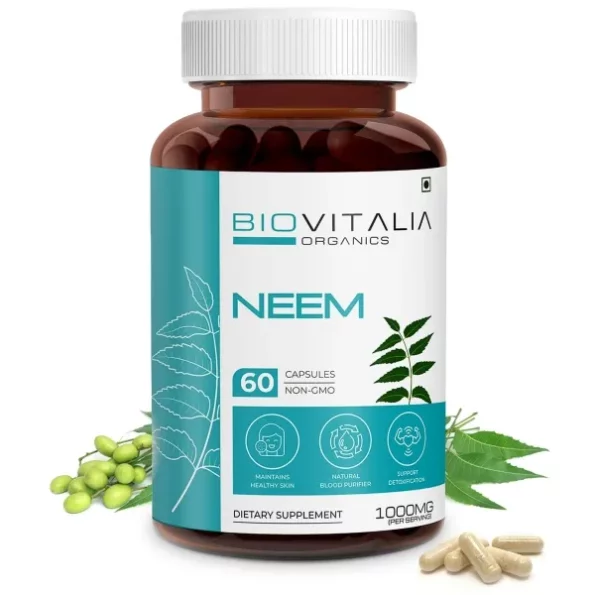 Biovitalia Organics Plant Based Neem 1000mg Capsule - 60 Vegan Capsules, Herbkart8t761QJpLGEYdL.webp, Herbkart8t761QJpLGEYdL