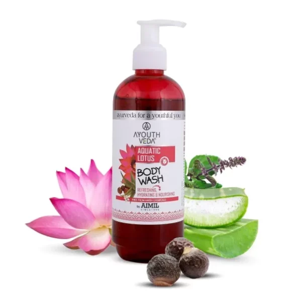 Ayouthveda Aquatic Lotus Body Wash - 300ml available on Herbkart