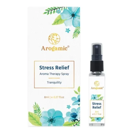 Arogamic Stress Relief Aromatherapy Spray For A Calm Mind, Prepared Using Therapeutic Grade Essential Oils (8 ml)