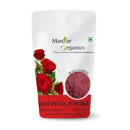 ManHar Organics Rose Petal Powder 100gm- for | Skin glow | Tan removal | Hair mask | fairness skin