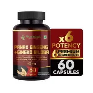 Herb Biotics 6 in1 Premium Panax Ginseng Extract Capsules - 60 Veg Capsules, , Herbkart8t761PF3kap5ZL