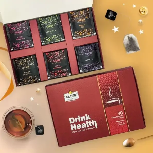 Chaiom - Drink Health Tea Gift Box 30 Tea Bags available on Herbkart