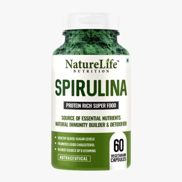 Nature Life 100% Organic Spirulina capsules 2000mg Per Serving - 60 Veg Capsules, Herbkart8t761sh1A6axNL.webp,