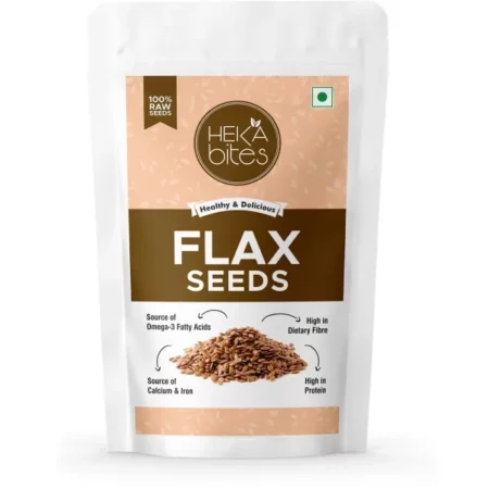Heka Bites Raw Flax Seeds, 250g | Raw Seeds | Source of Omega 3 Fatty Acids, Calcium and Iron | Diet Snacks