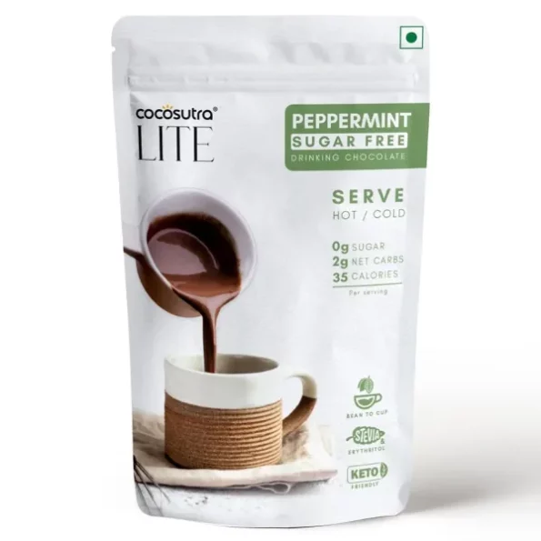 Cocosutra Sugar Free Drinking Chocolate Mix - Peppermint 200 g available on Herbkart