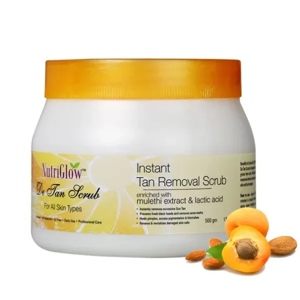 NutriGlow De Tan Scrub, 500 gm available on Herbkart