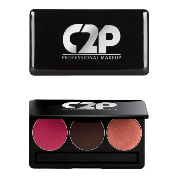 C2P Pro 3 in 1 Blusher Contour Highlighter Face Palette For Makeup 13g available on Herbkart