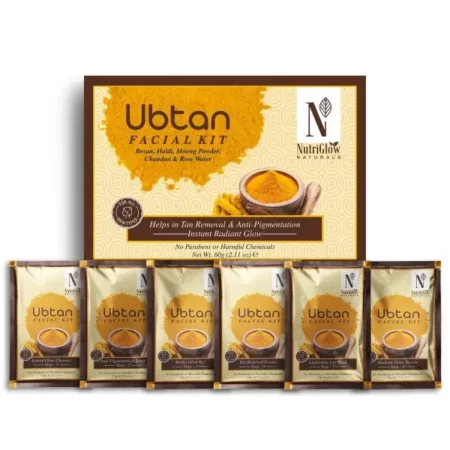 NutriGlow Natural's Ubtan Facial Kit For Glowing Skin With Haldi & Chandan, 60gm