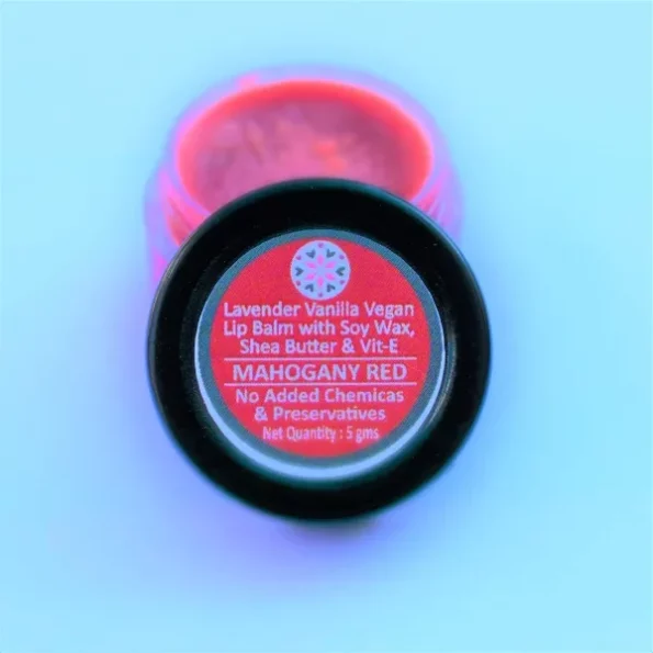 Chilife Lavender Vanilla Mahogany Red Vegan Lip Balm available on Herbkart