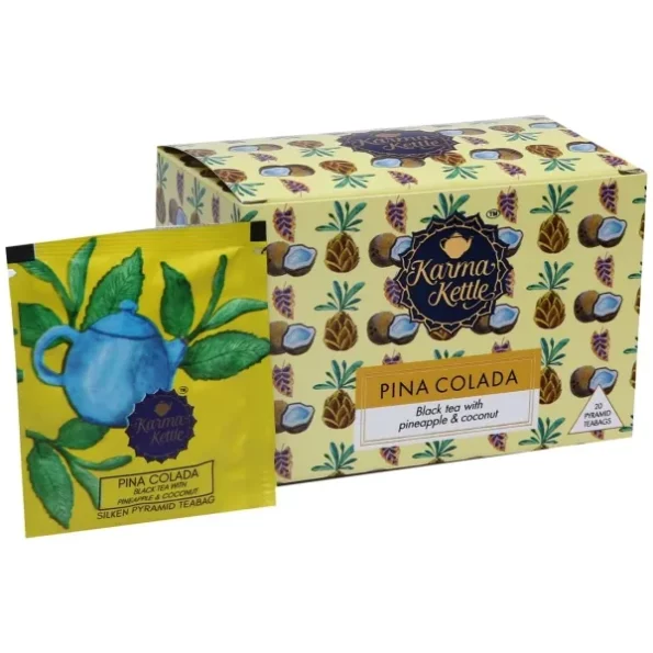 Karma KettleNatural Detox Pina Colada Tea, Black Tea with Pineapple, Coconut and Passion Fruit (20 Silken Pyramid Teabag), Herbkart8t761C4TC2SphL.webp, Herbkart8t761C4TC2SphL