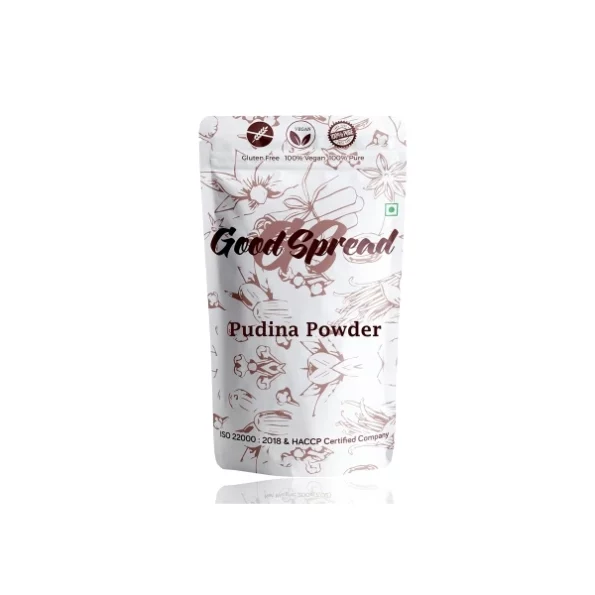 GoodSpread Organically Grown Sun Dried Pudina Powder: 200gm - Pure and Flavorful Green Mint Delight available on Herbkart