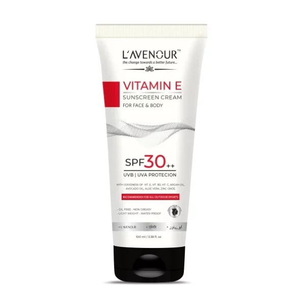 L'avenour Vitamin E Sunscreen, SPF 30++ For UVB & UVA Protection, 100ml available on Herbkart