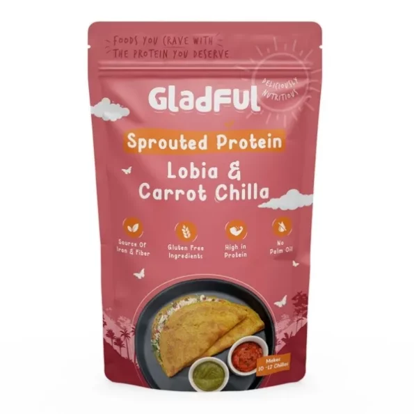 Gladful Sprouted Amaranth and Carrot Chilla Mix, 200 Gm, Herbkart8t761DLFEWTIxL.webp,