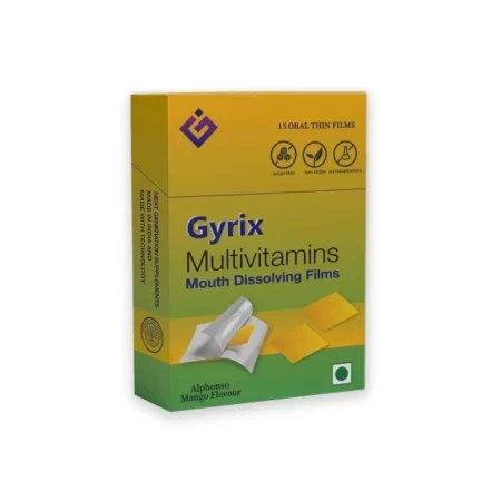 Gyrix Multivitamins Mouth Dissolving Films/Strips (15 Oral Strips) | Vitamins A, B, C, D, E & K Along With Ashwagandha | Boosts Immunity | Helps in Vitamin Deficiency | No Preservatives